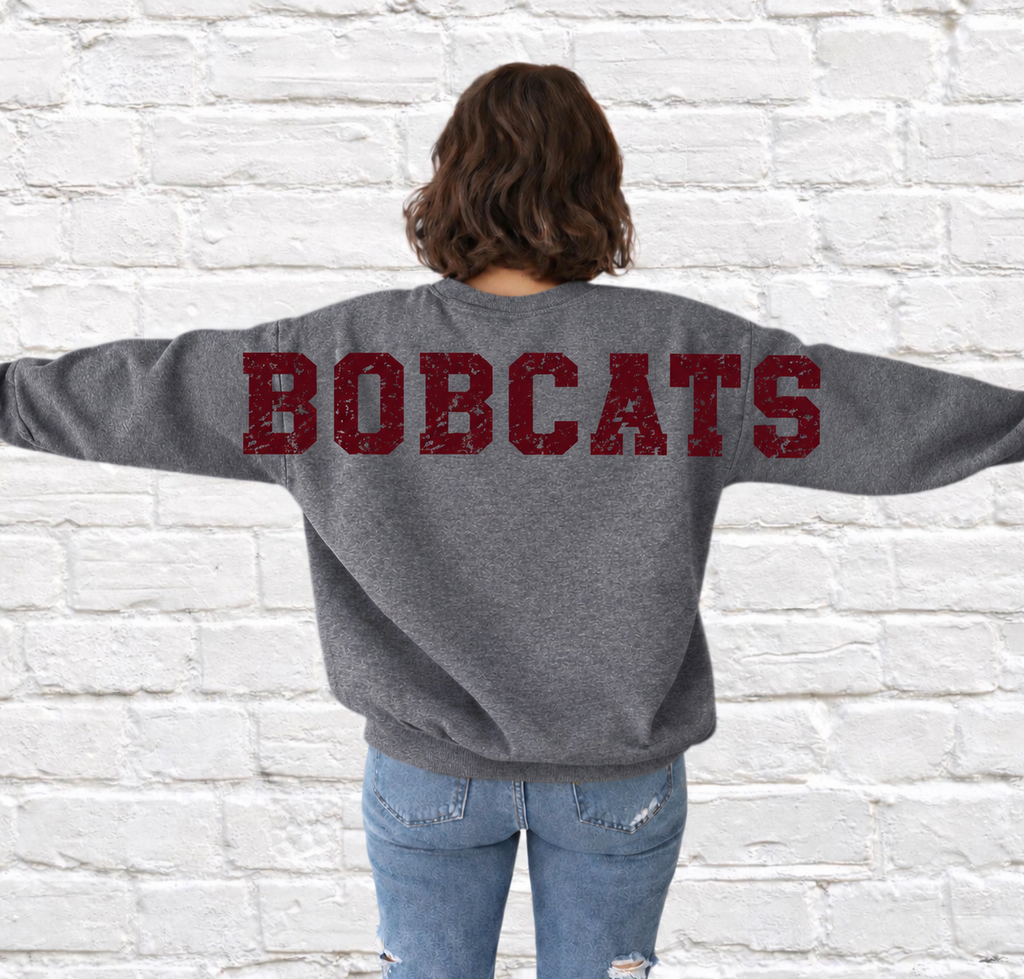 Custom Mascot Sweatshirt - Oversized Varsity Back Print