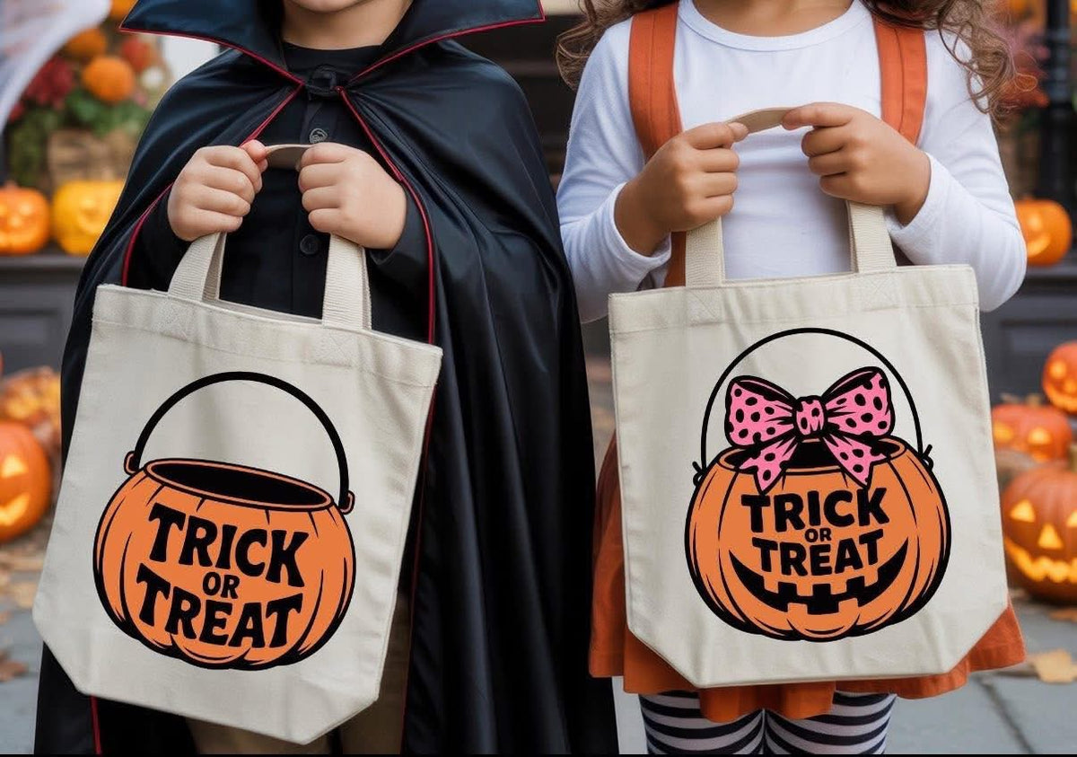 Custom Halloween Trick or Treat Bags - Choose Design & Bag Color