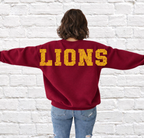 Custom Mascot Sweatshirt - Oversized Varsity Back Print