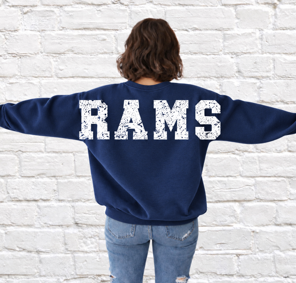 Custom Mascot Sweatshirt - Oversized Varsity Back Print