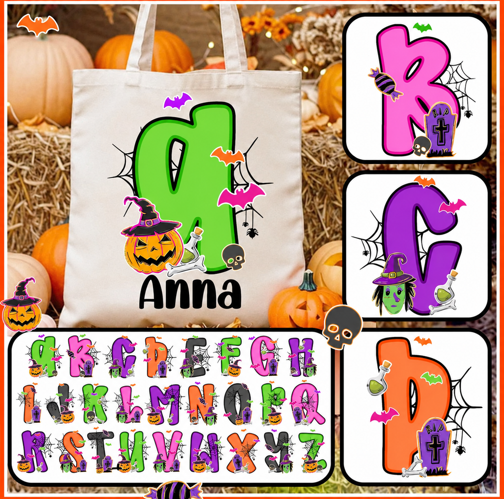 Custom Halloween Trick or Treat Bags - Choose Design & Bag Color