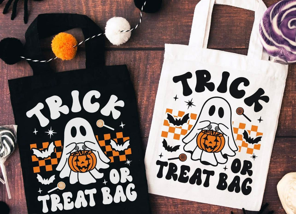 Custom Halloween Trick or Treat Bags - Choose Design & Bag Color