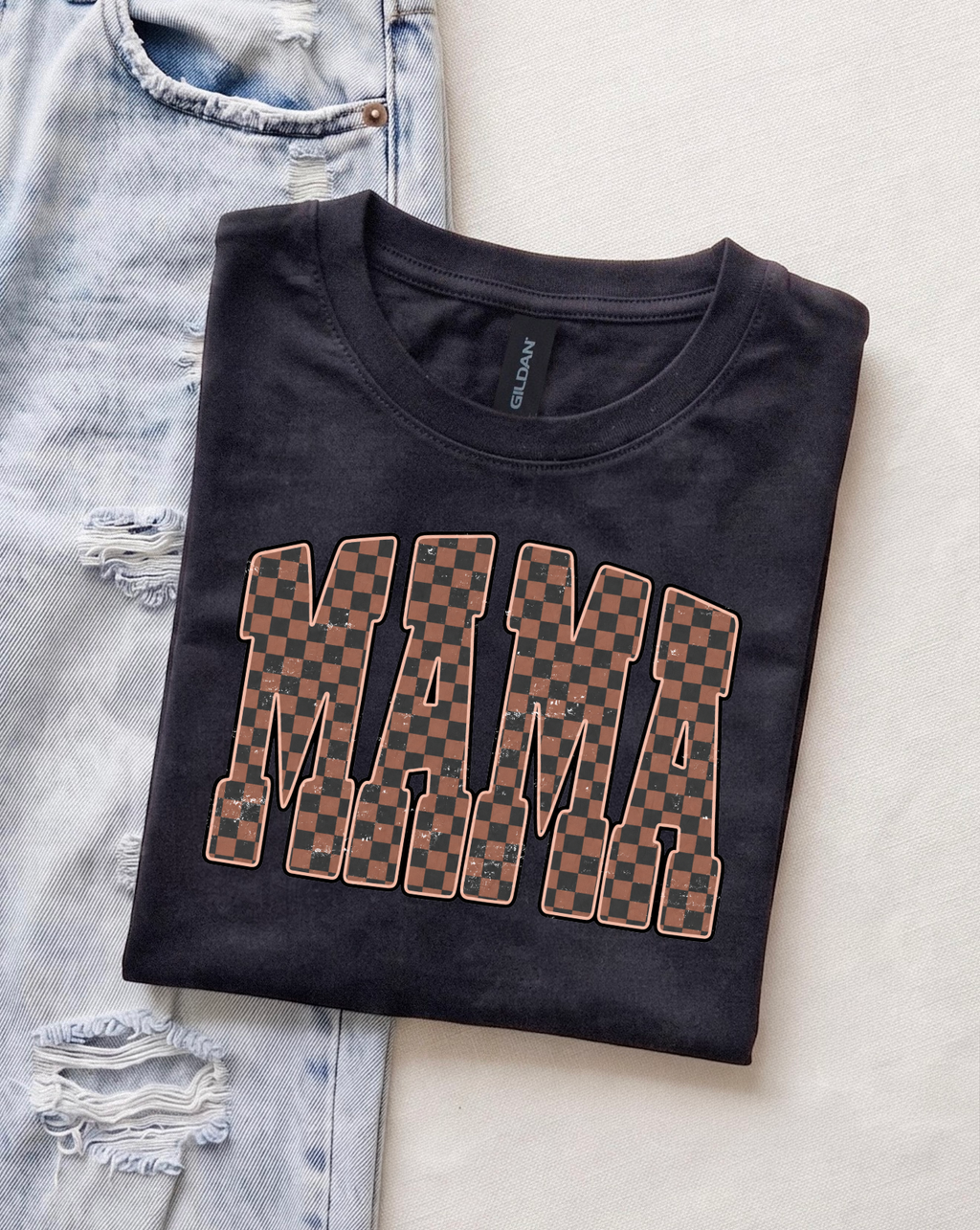 Mama Graphic T-Shirts & Crewneck Sweatshirts | Retro, Checkered, Floral, & Leopard Print, Gift for Mom