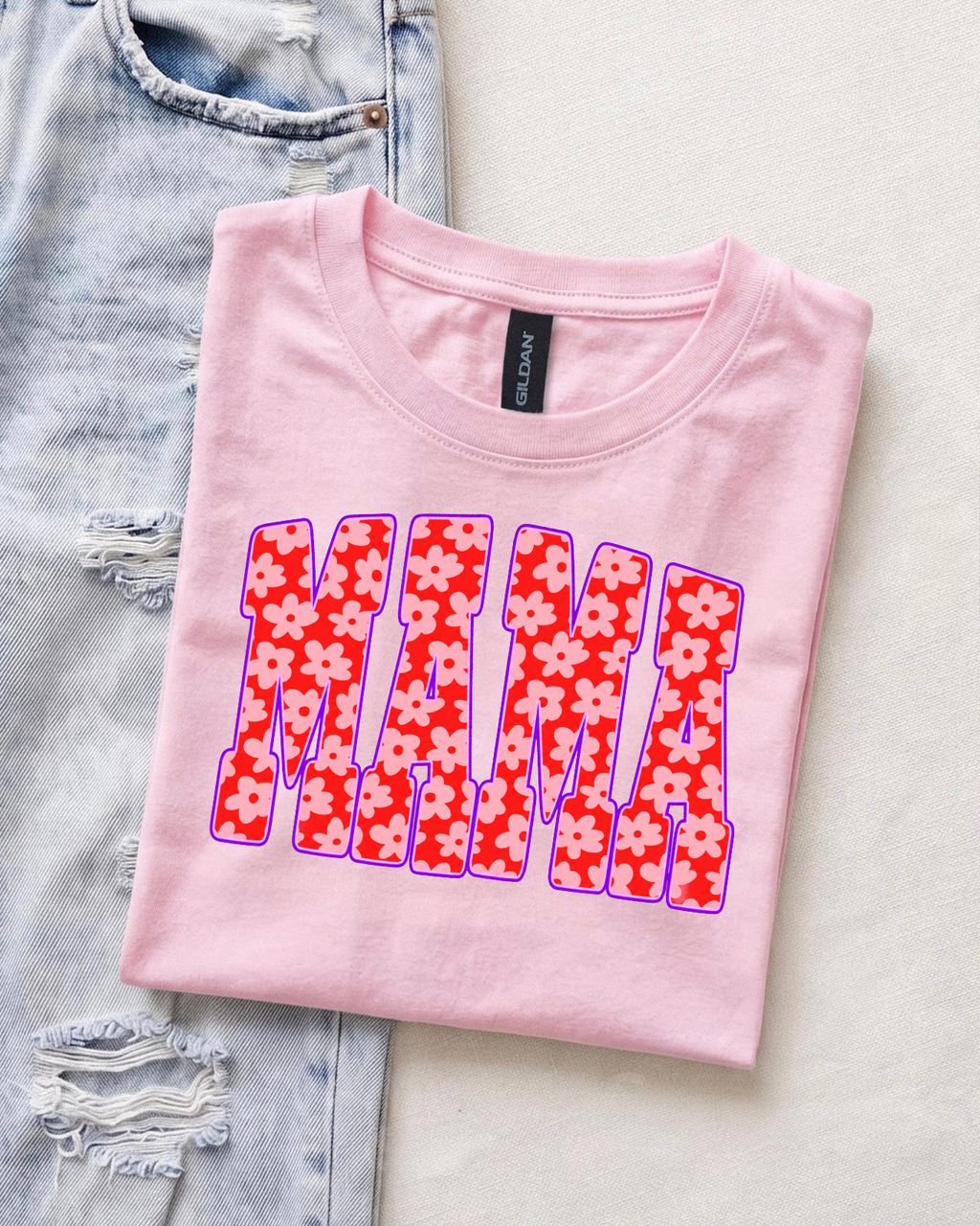 Mama Graphic T-Shirts & Crewneck Sweatshirts | Retro, Checkered, Floral, & Leopard Print, Gift for Mom