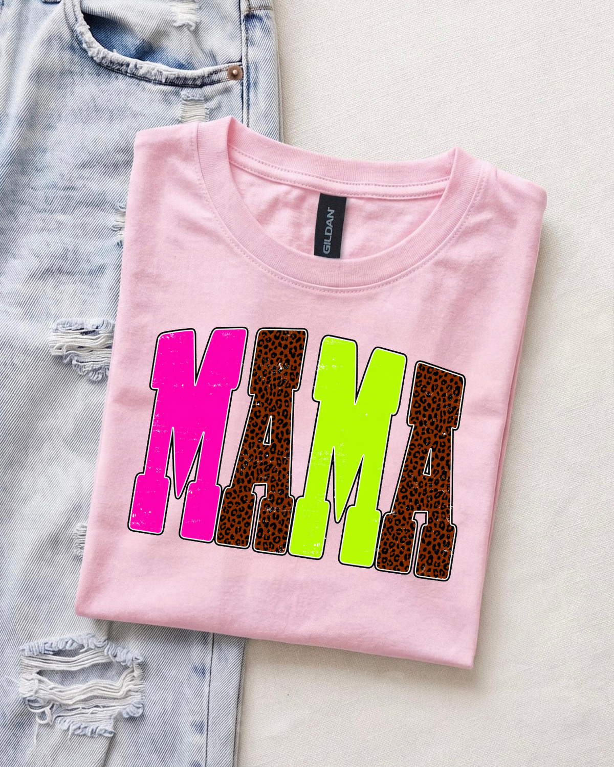 Mama Graphic T-Shirts & Crewneck Sweatshirts | Retro, Checkered, Floral, & Leopard Print, Gift for Mom