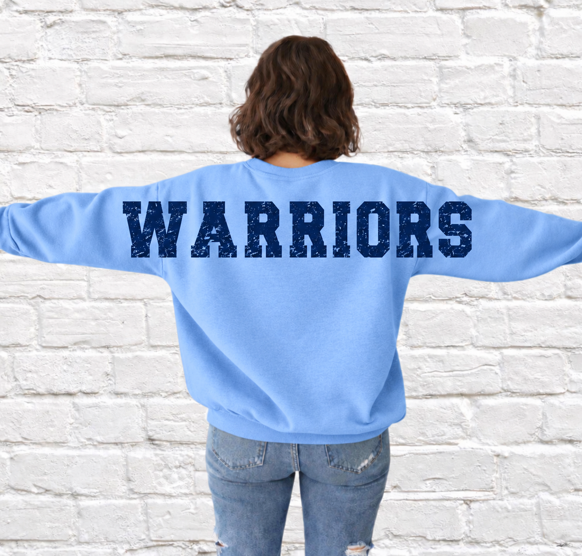 Custom Mascot Sweatshirt - Oversized Varsity Back Print