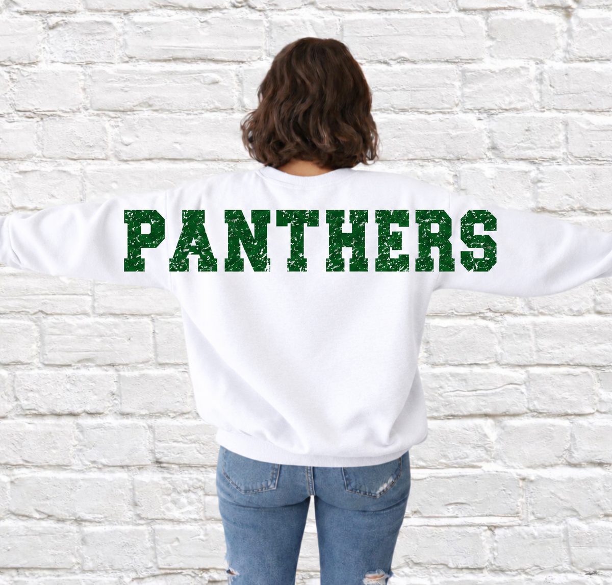 Custom Mascot Sweatshirt - Oversized Varsity Back Print