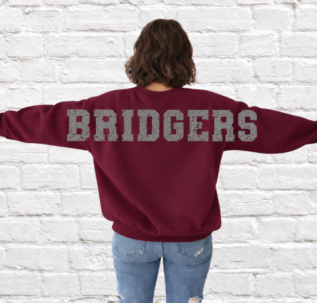 Custom Mascot Sweatshirt - Oversized Varsity Back Print
