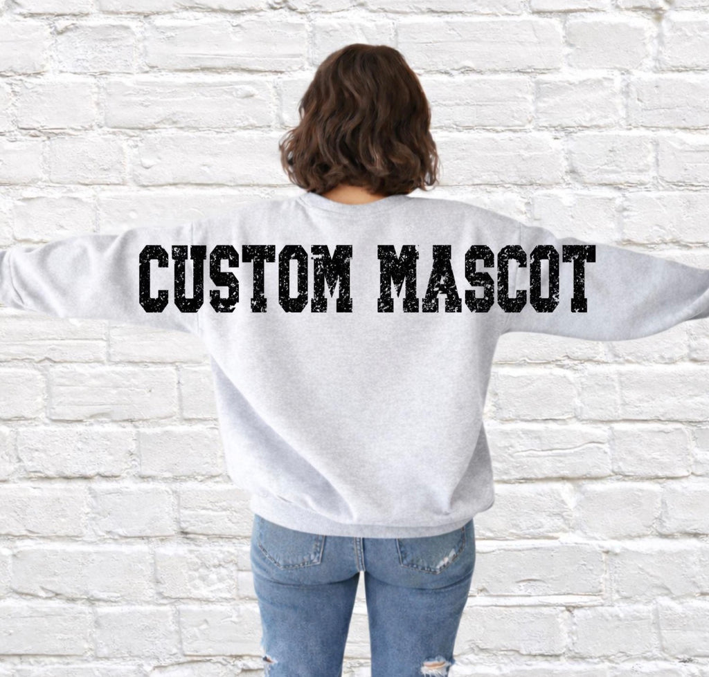 Custom Mascot Sweatshirt - Oversized Varsity Back Print