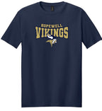 Navy Hopewell Vikings custom T-shirt with gold Vikings design