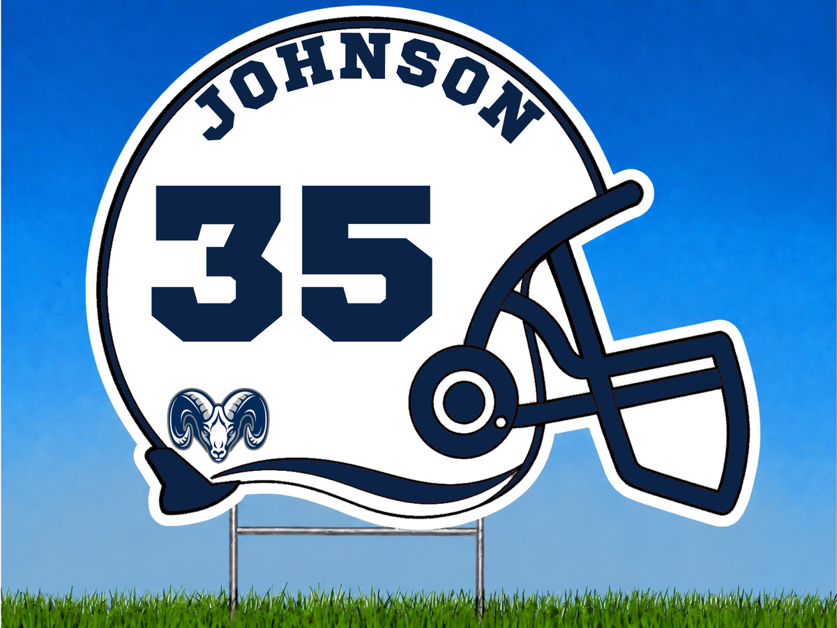 Personalized Football Helmet Yard Sign