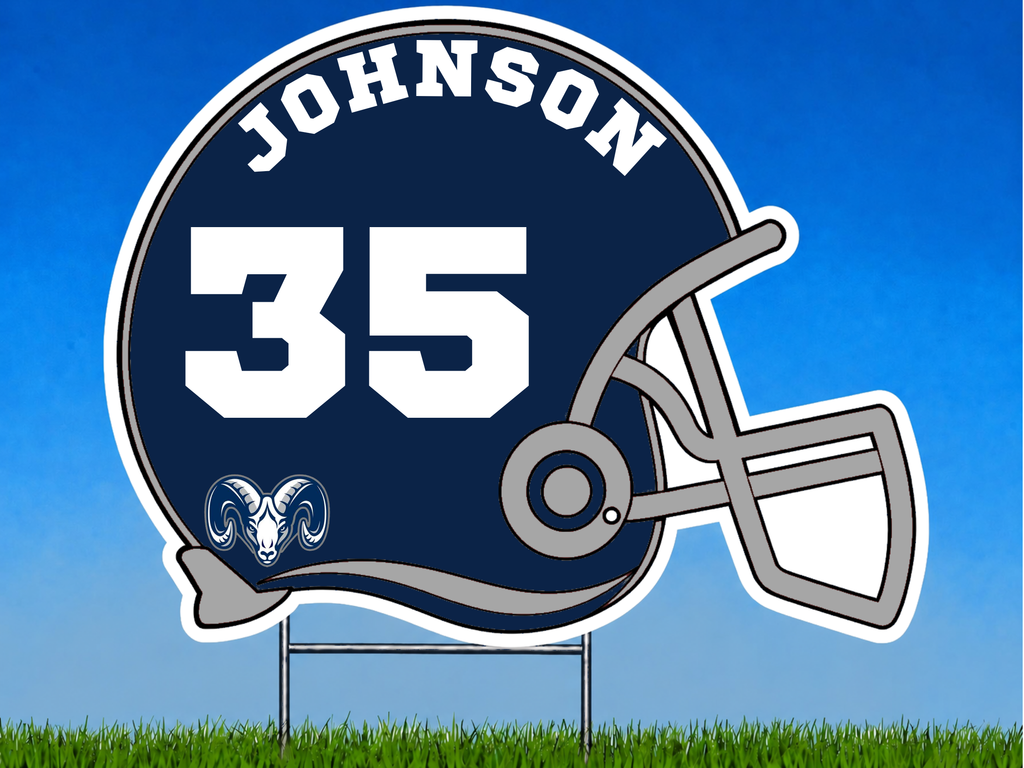 Personalized Football Helmet Yard Sign