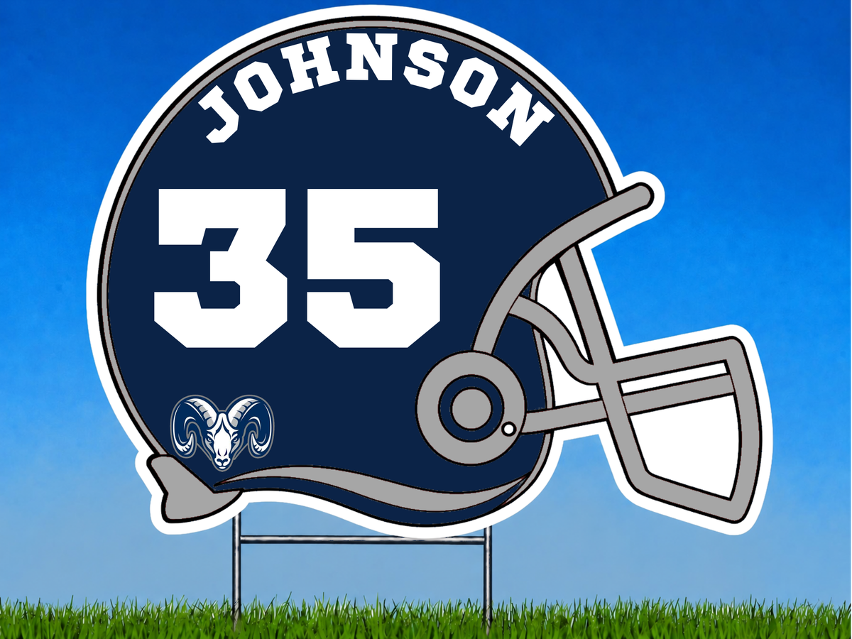 Personalized Football Helmet Yard Sign