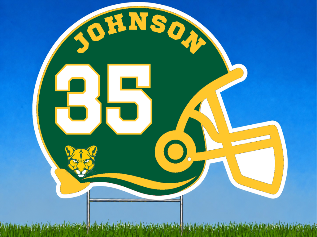 Personalized Football Helmet Yard Sign