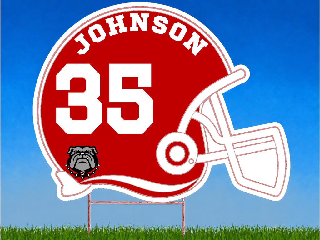 Personalized Football Helmet Yard Sign