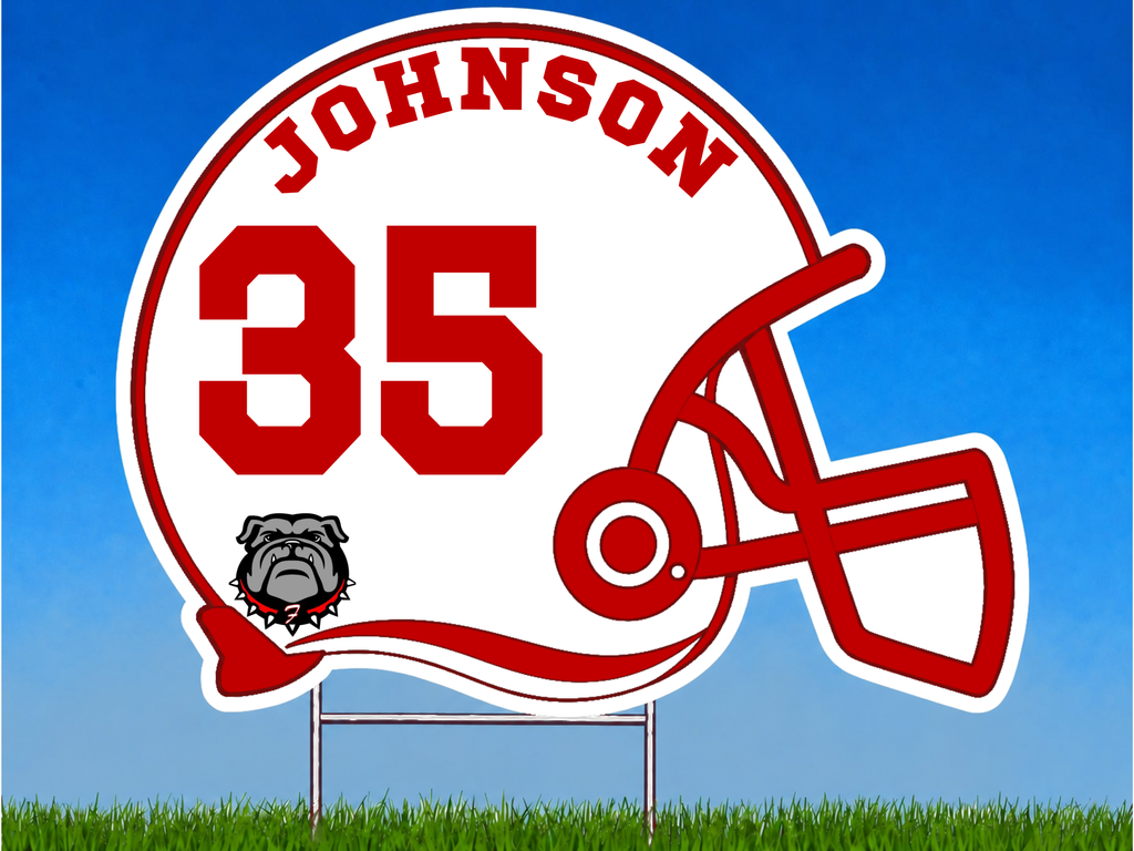 Personalized Football Helmet Yard Sign