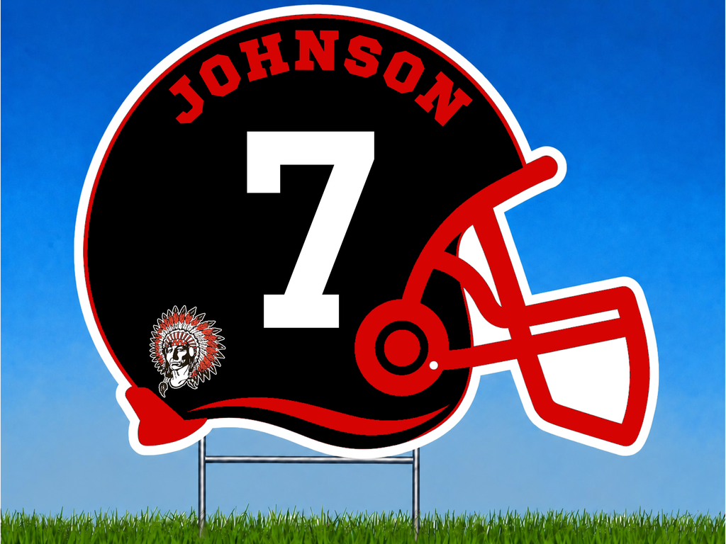 Personalized Football Helmet Yard Sign