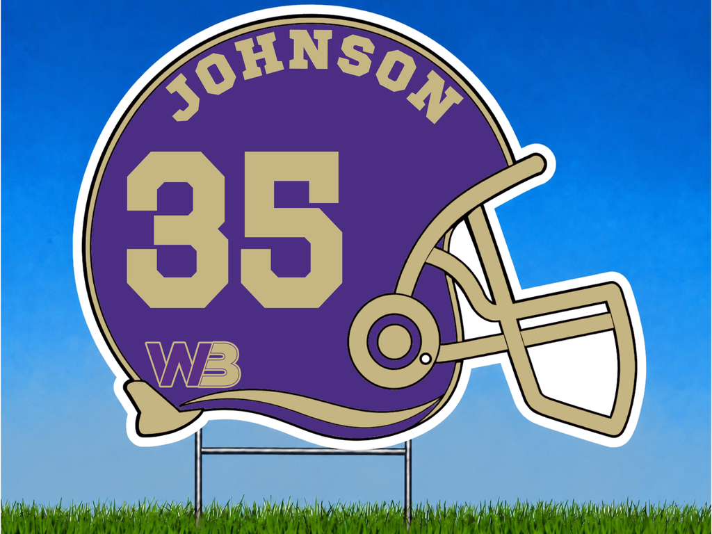 Personalized Football Helmet Yard Sign