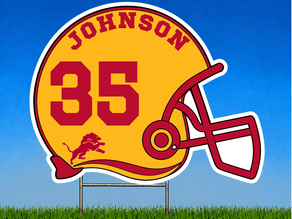 Personalized Football Helmet Yard Sign