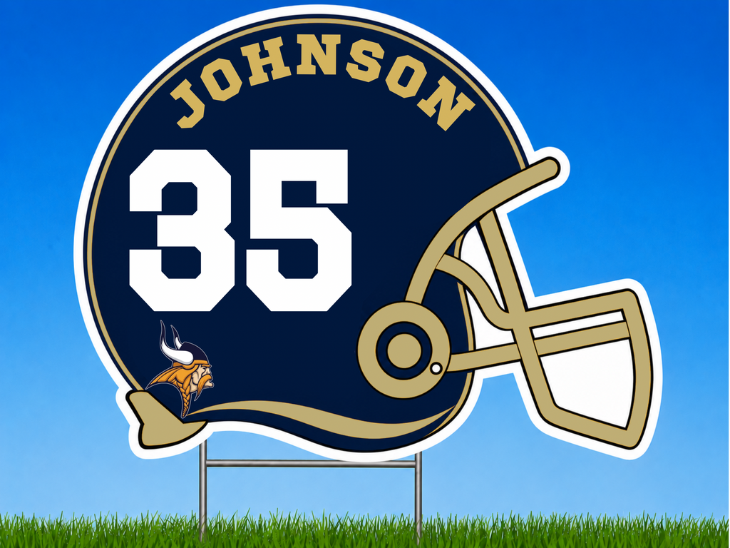 Personalized Football Helmet Yard Sign