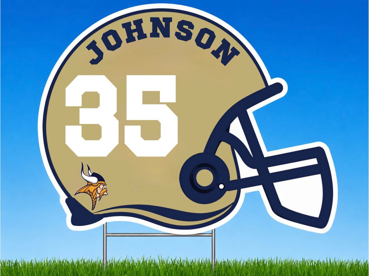 Personalized Football Helmet Yard Sign