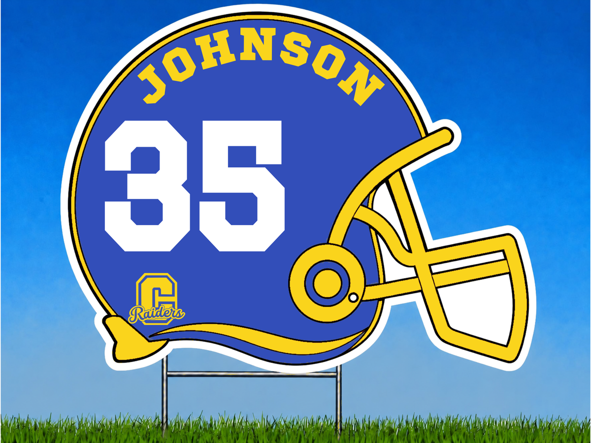 Personalized Football Helmet Yard Sign