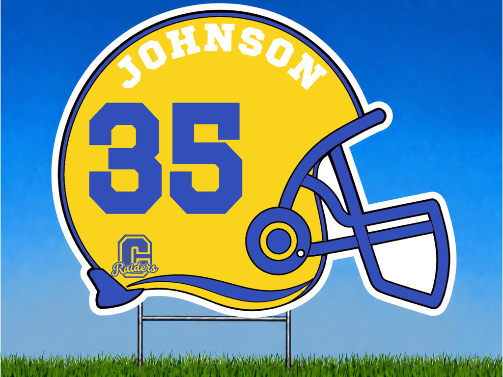 Personalized Football Helmet Yard Sign