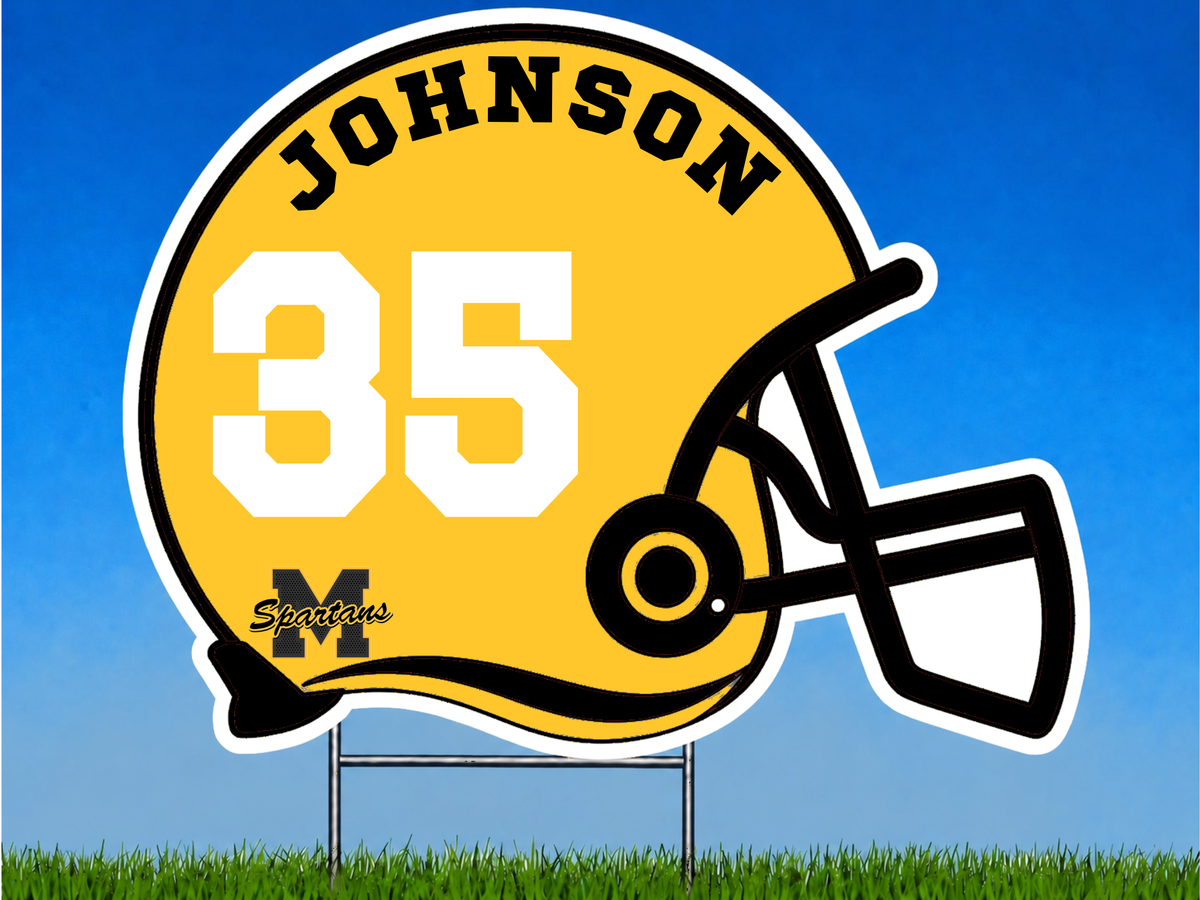 Personalized Football Helmet Yard Sign