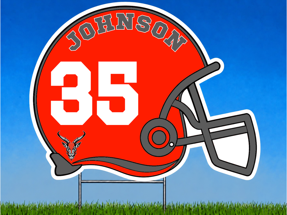 Personalized Football Helmet Yard Sign