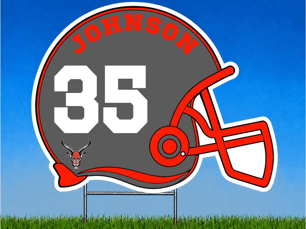 Personalized Football Helmet Yard Sign