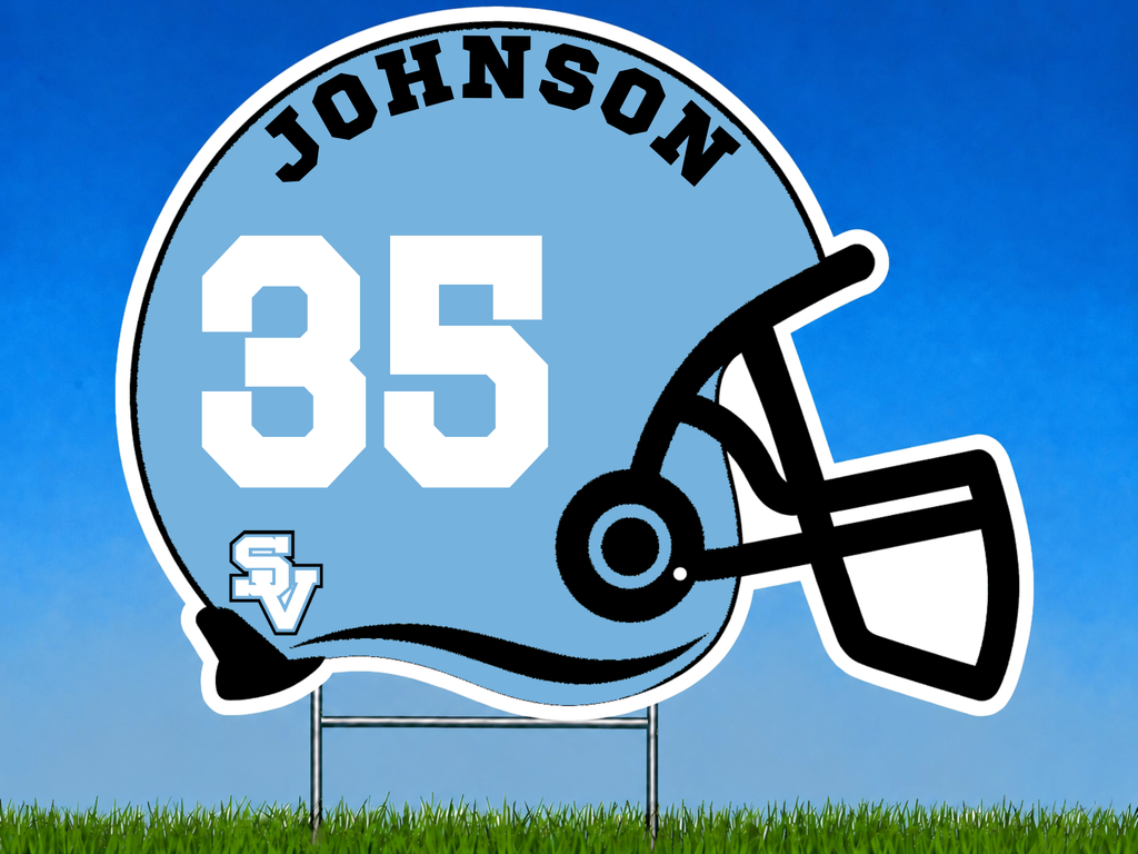 Personalized Football Helmet Yard Sign