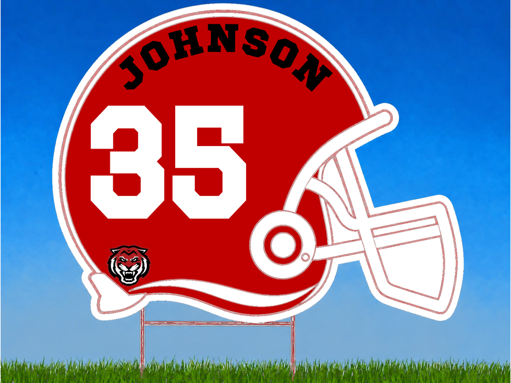 Personalized Football Helmet Yard Sign
