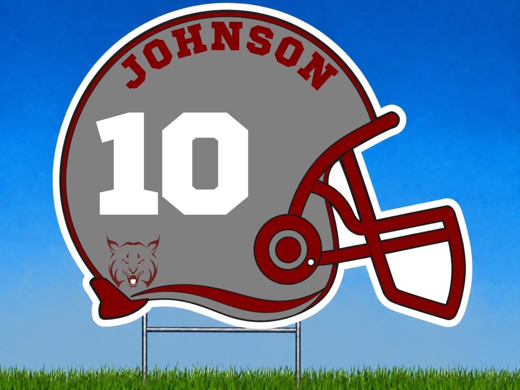 Personalized Football Helmet Yard Sign