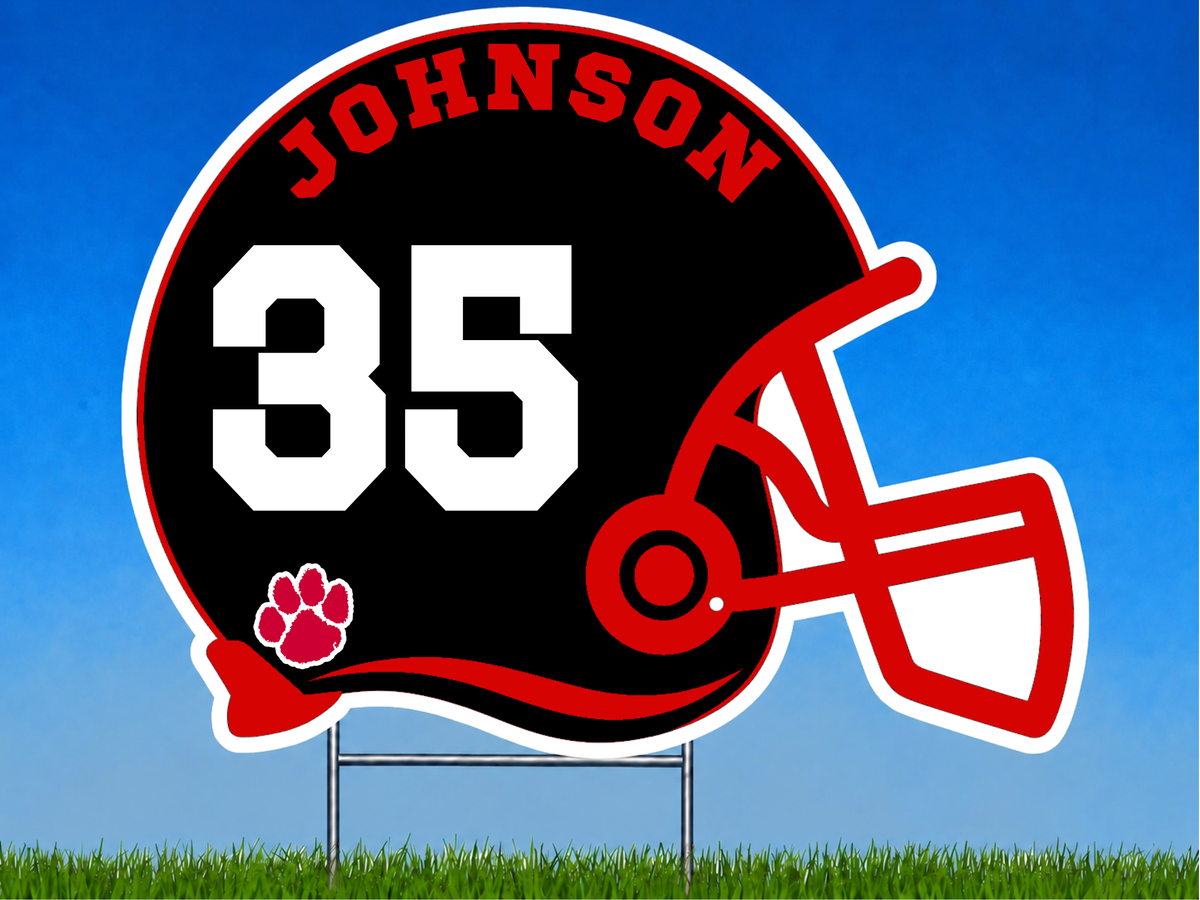 Personalized Football Helmet Yard Sign