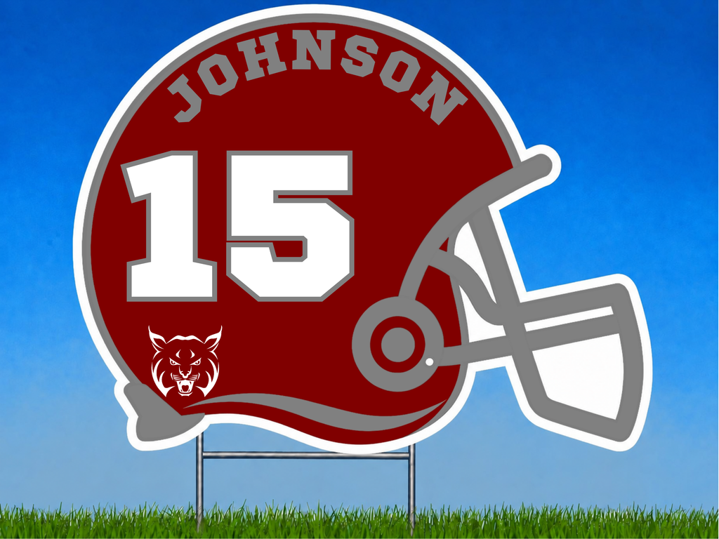 Personalized Football Helmet Yard Sign