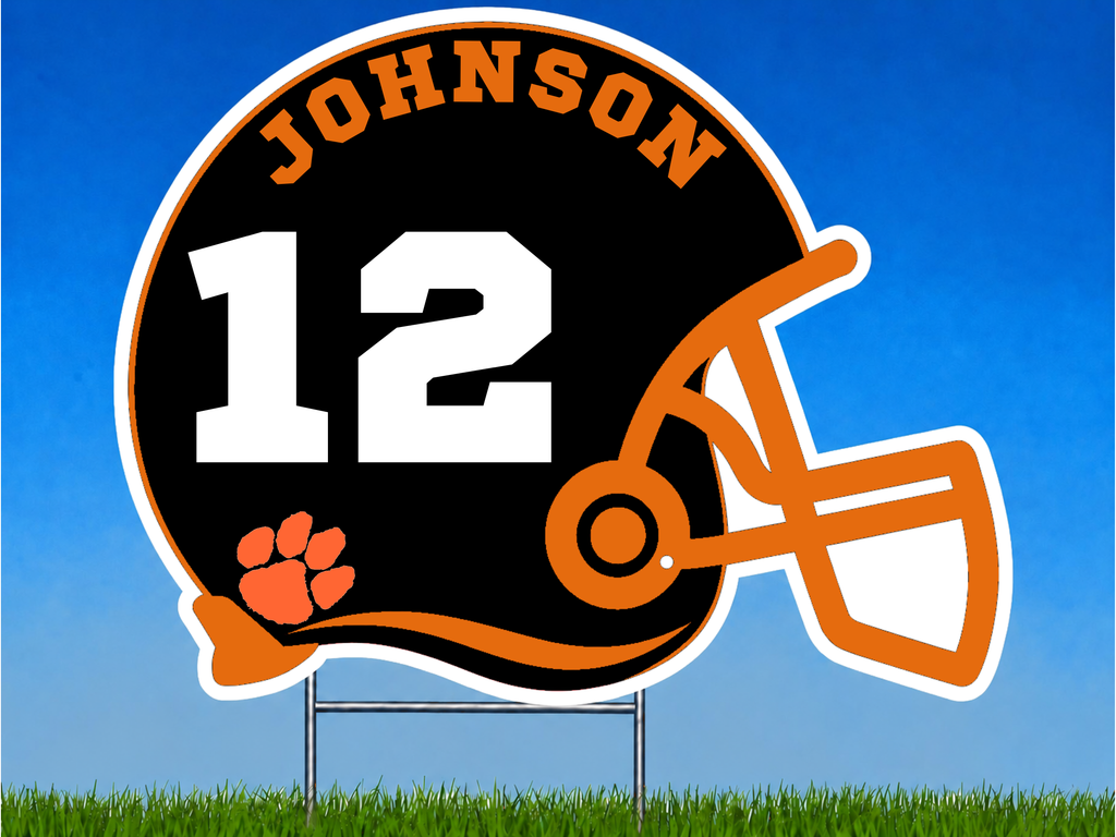 Personalized Football Helmet Yard Sign